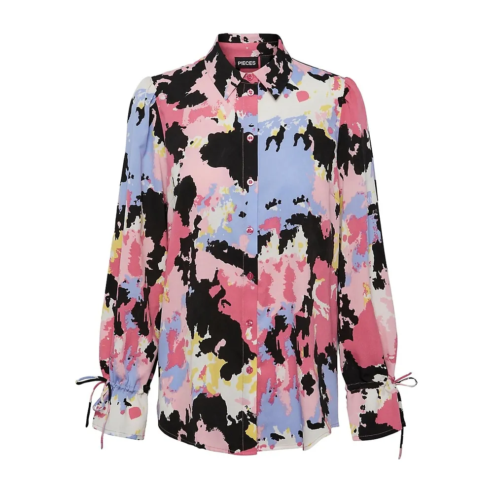 Felicia Oversized Abstract-Print Shirt