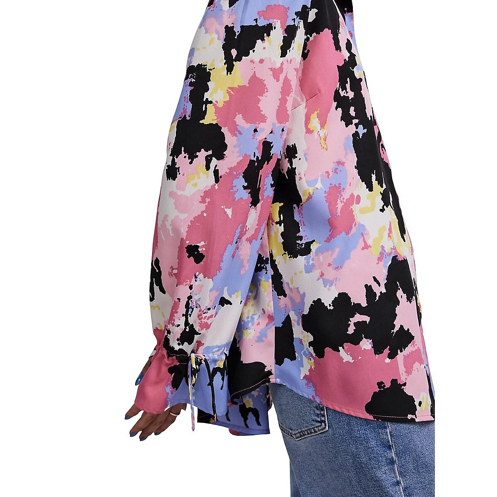 Felicia Oversized Abstract-Print Shirt