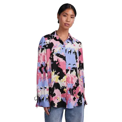 Felicia Oversized Abstract-Print Shirt