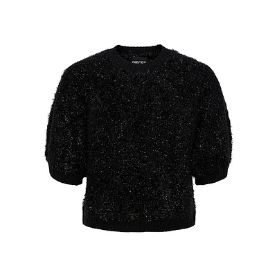 Fee Short-Sleeve Bouclé Sweater