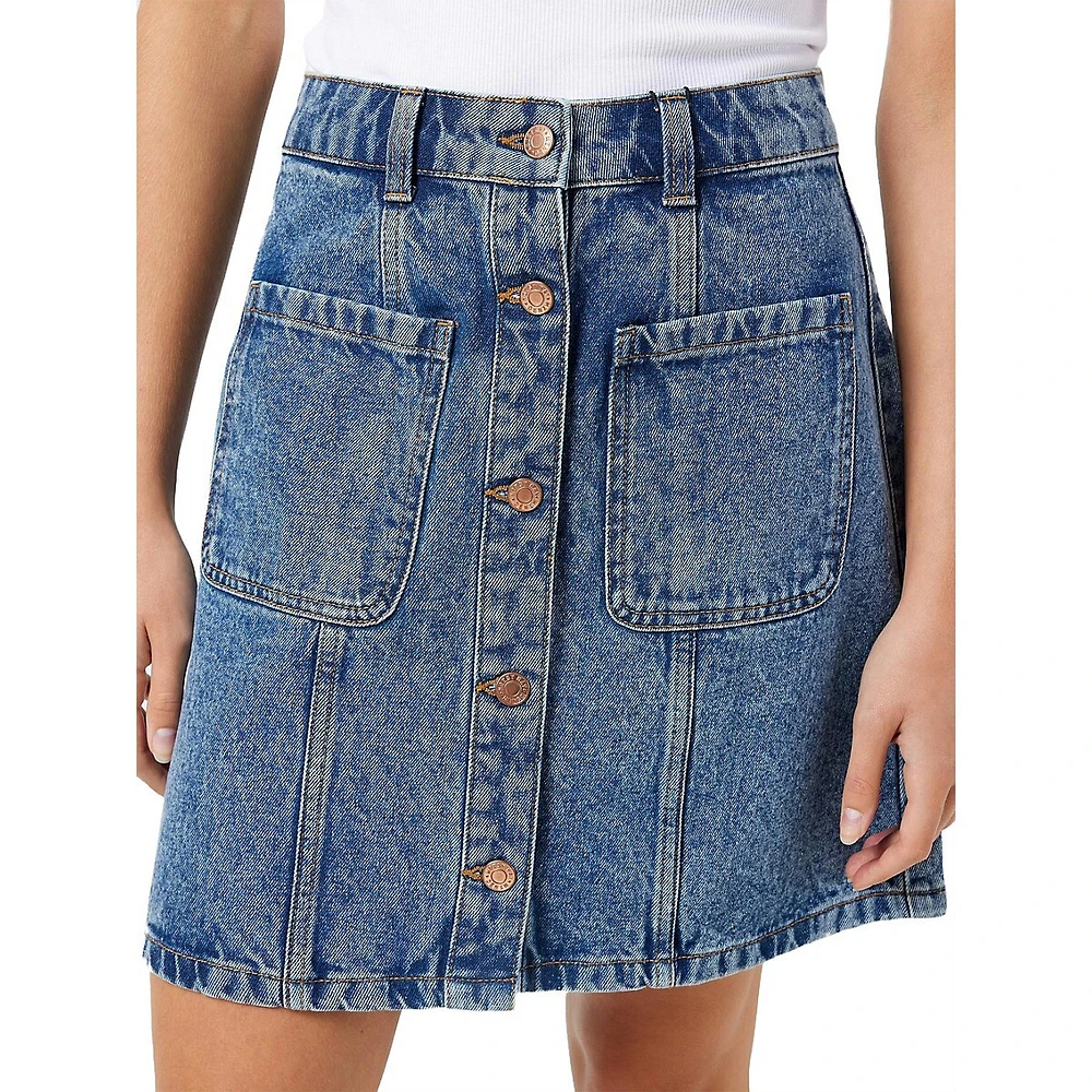 Lala High-Waisted Denim Mini Skirt