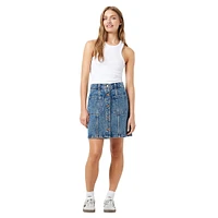 Lala High-Waisted Denim Mini Skirt