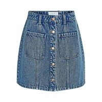 Lala High-Waisted Denim Mini Skirt