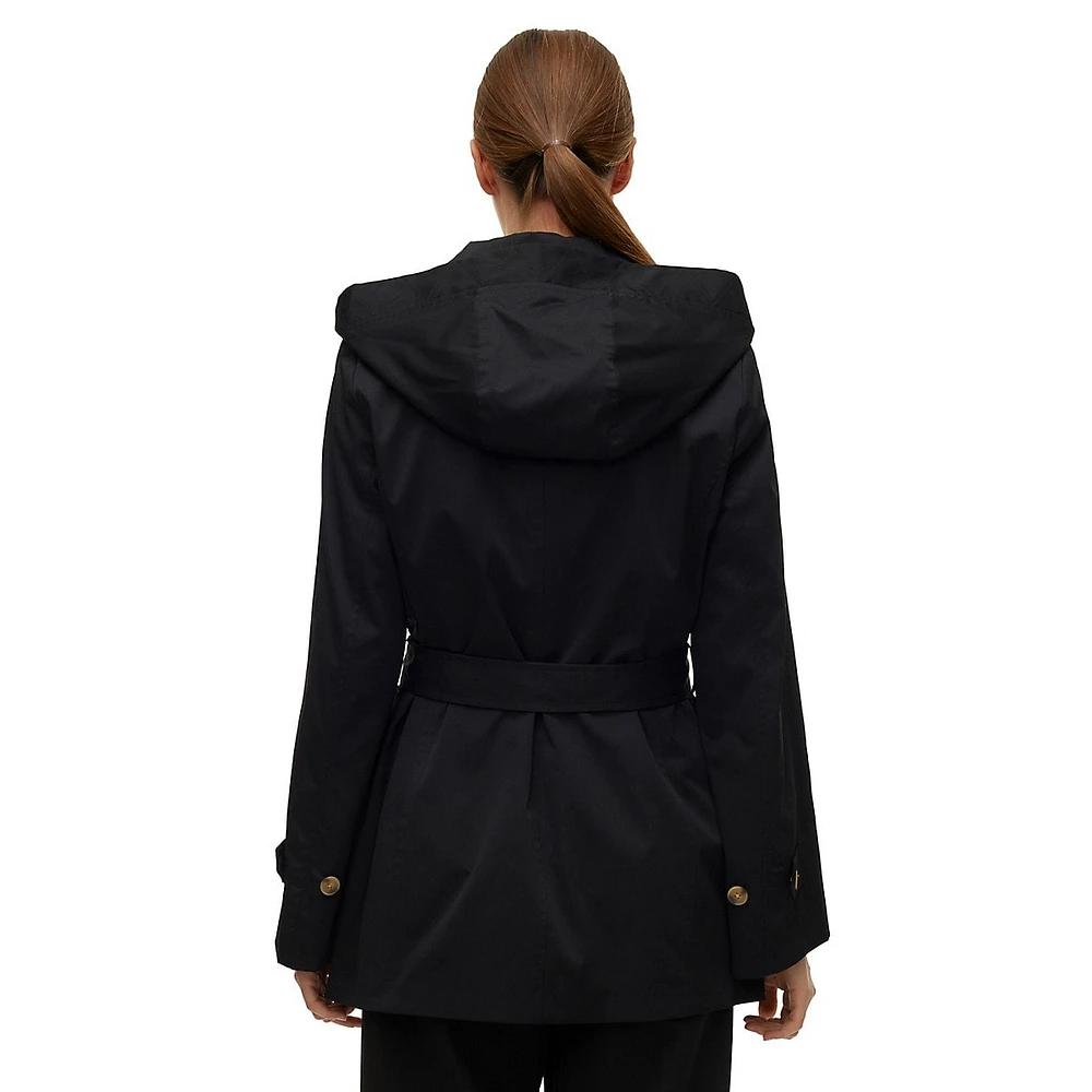 Chelsea Single-Breasted Hooded Trench Coat