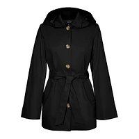 Chelsea Single-Breasted Hooded Trench Coat