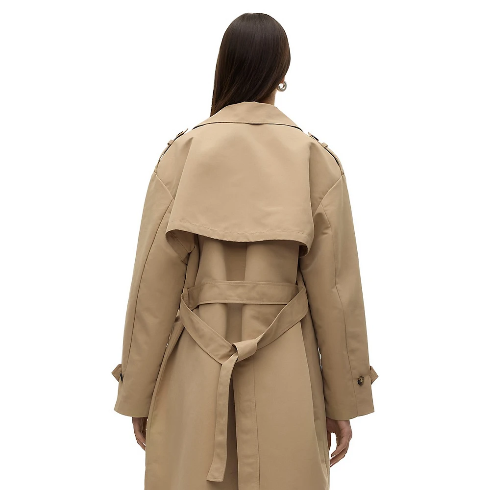 Trench-coat long en softshell