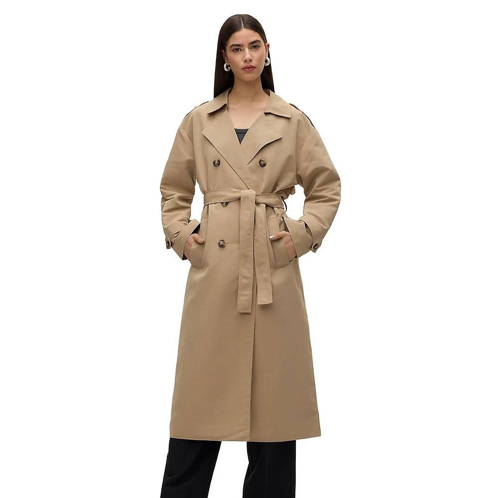 Trench-coat long en softshell