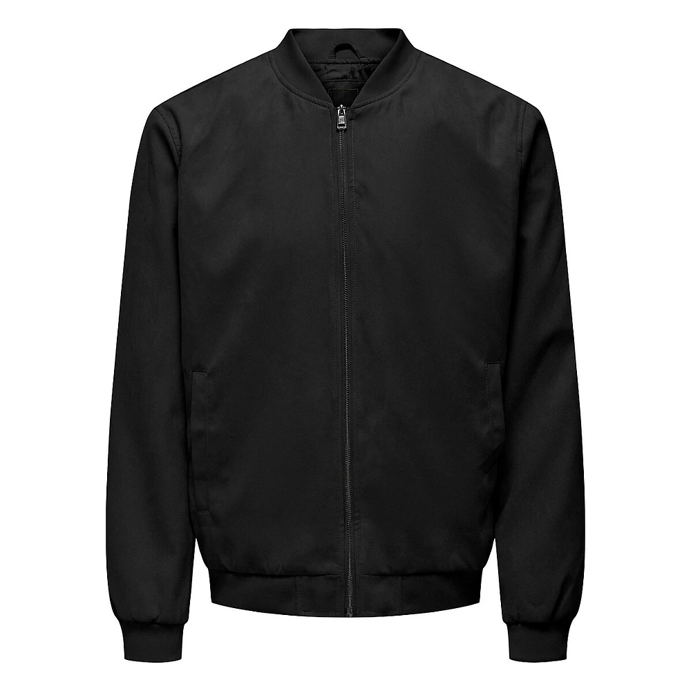 Lucas Faux Suede Bomber Jacket