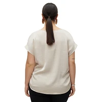 Plus Dana V-Neck Short-Sleeve Top