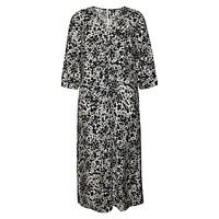 Plus Josiedora Animal-Print Gathered V-Neck Dress