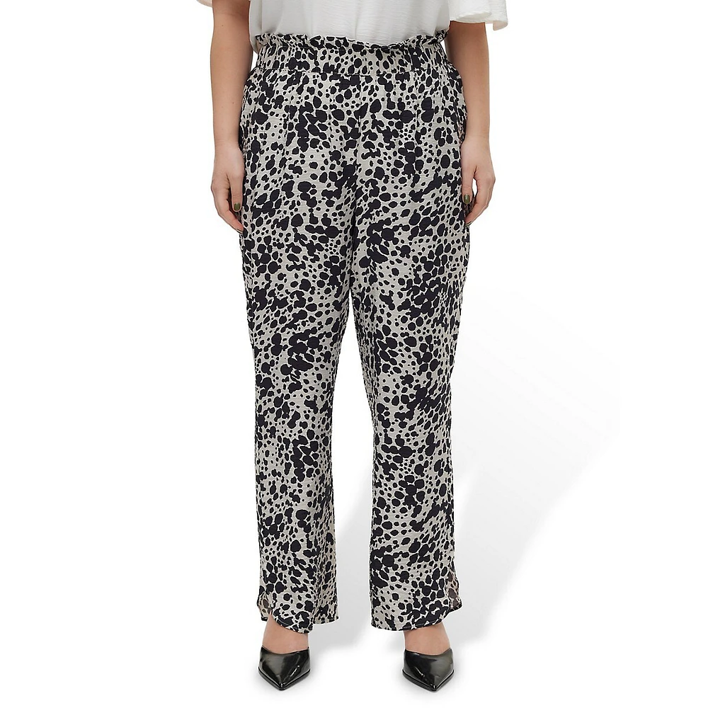 Plus Josie Dora High-Rise Straight-Leg Print Pants