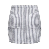 Caro Striped Linen-Blend Skirt