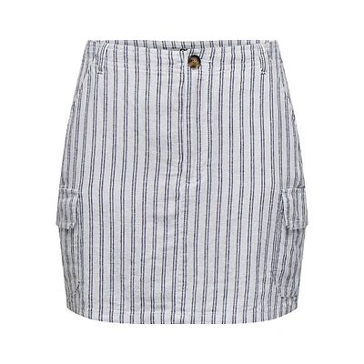 Caro Striped Linen-Blend Skirt