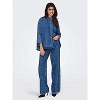 Hope Allover Rhinestones Wide-Leg Jeans