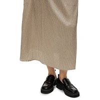Plus Ancle High-Waist Print Midi Skirt