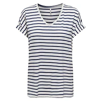 T-shirt rayé à col en V Moster