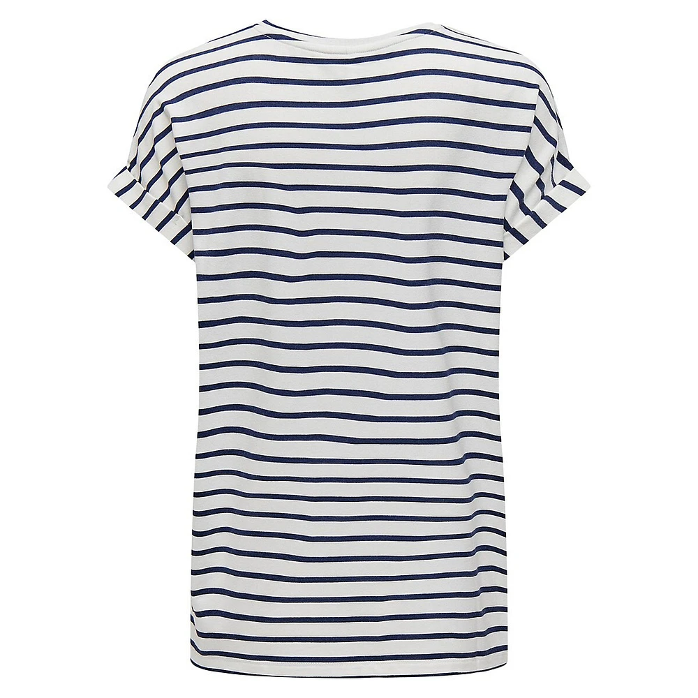 T-shirt rayé à col en V Moster