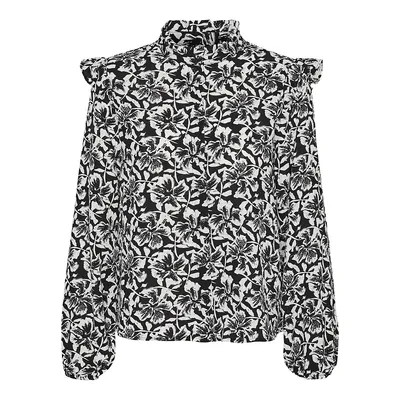 Plus Curve Sophia Floral-Print Frill Shirt