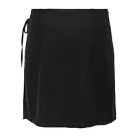 Dahlia Linen-Viscose Faux Wrap Mini Skirt