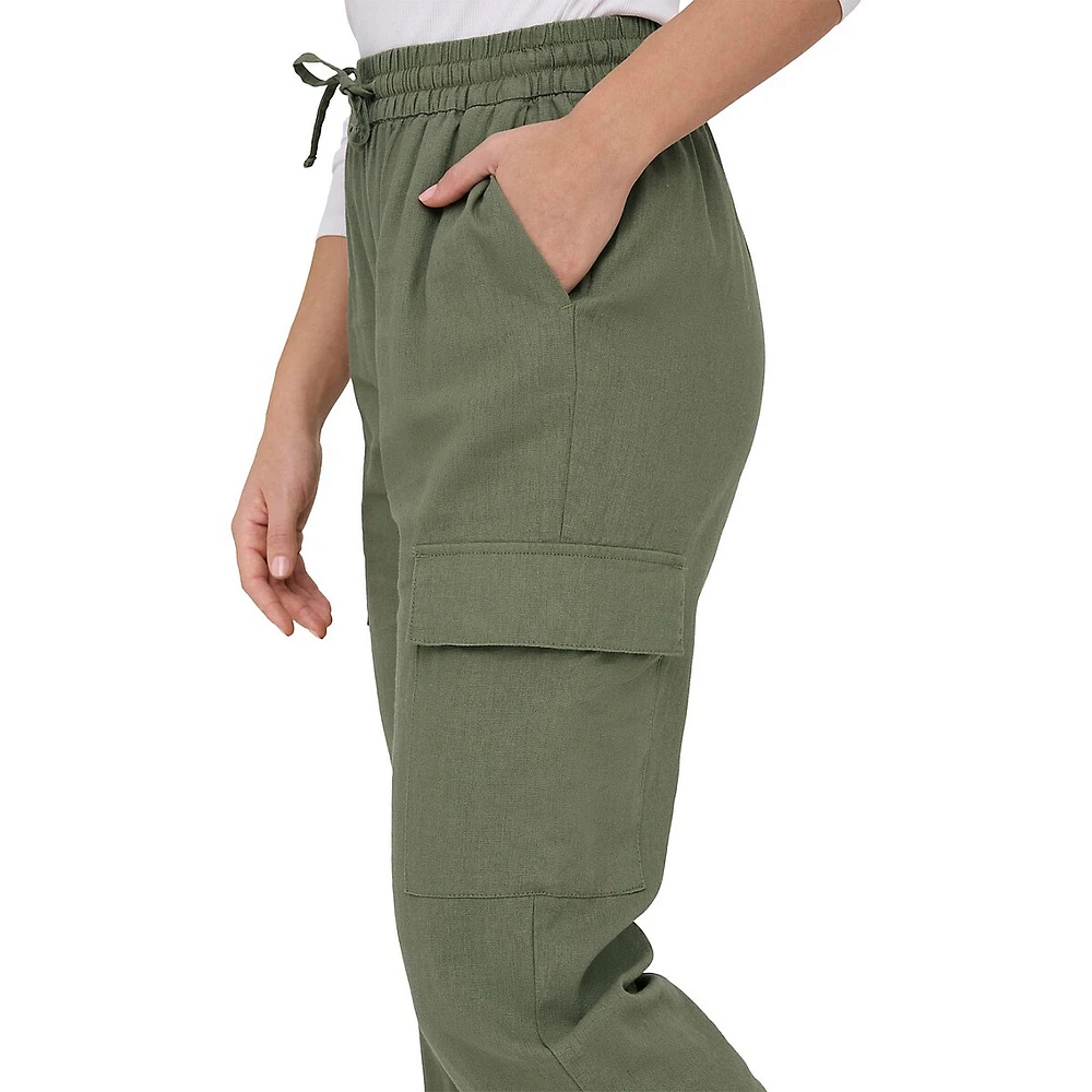 Caro Linen-Blend Cargo Joggers