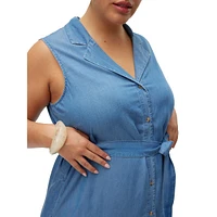 Plus Bree Sleeveless Denim Shirt Dress