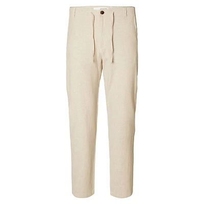 Slim-Fit Drawstring Twill Pants