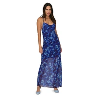 Zimmer Printed Mesh Strappy Maxi Dress