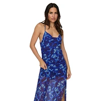 Zimmer Printed Mesh Strappy Maxi Dress