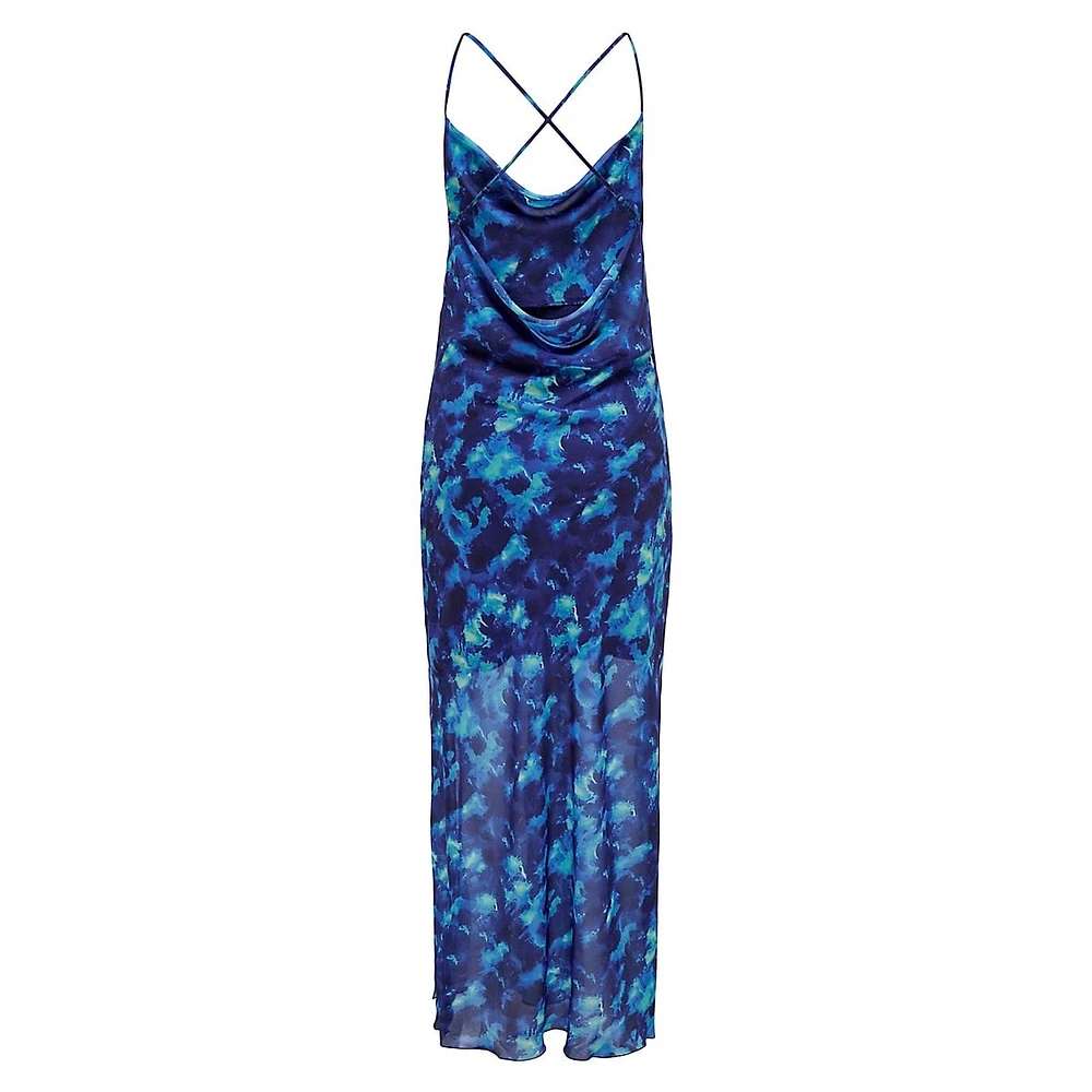 Zimmer Printed Mesh Strappy Maxi Dress