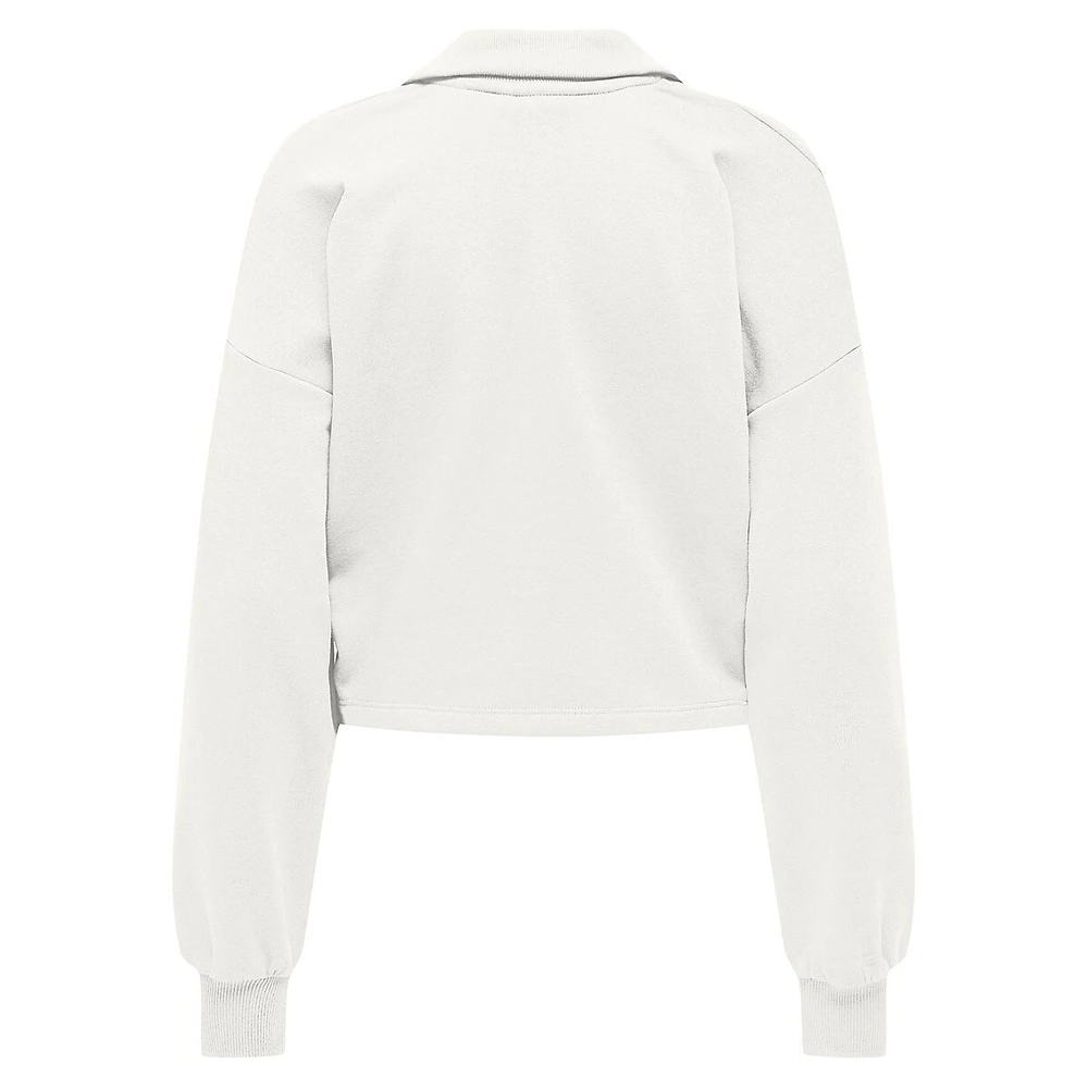Johnny-Collar Cropped Sweatshirt
