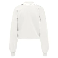Johnny-Collar Cropped Sweatshirt