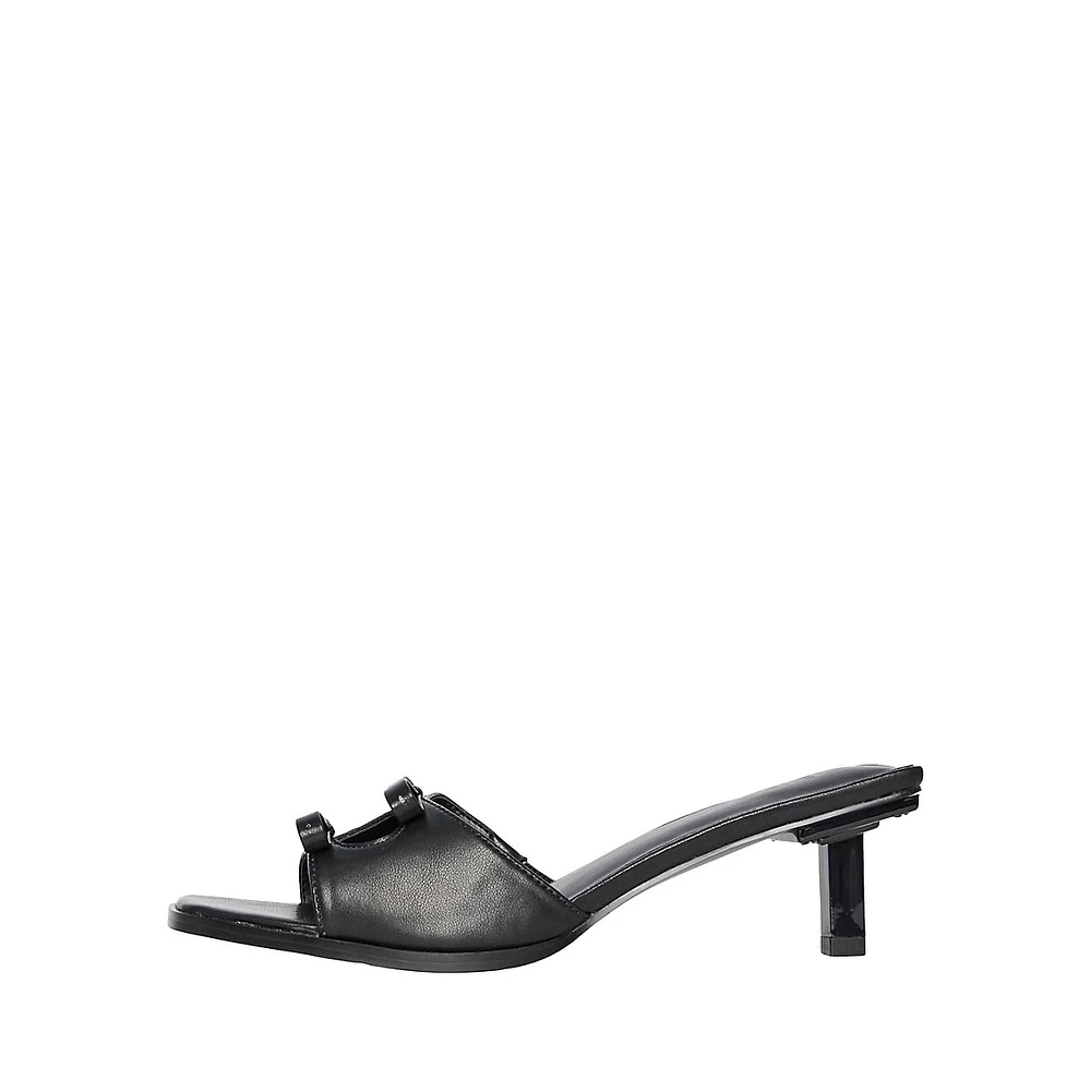 Marry Kitten-Heel Slide Sandals
