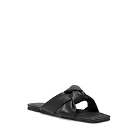 Millie Square-Toe Knotted Slide Sandals
