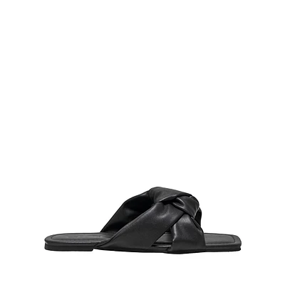 Millie Square-Toe Knotted Slide Sandals
