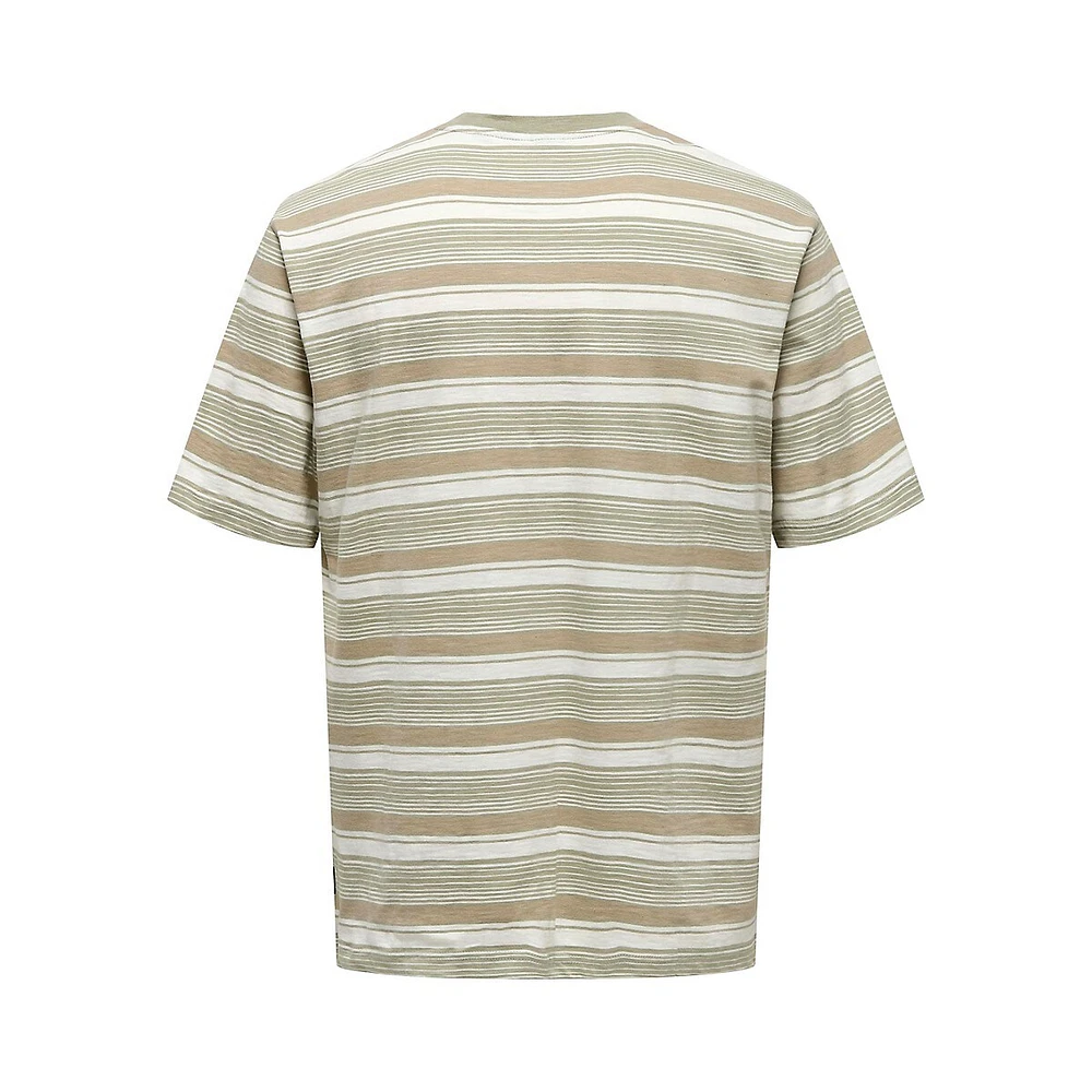 T-shirt rayé en coton biologique Manik