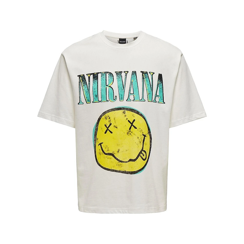 Nirvana Relaxed-Fit Organic Cotton Graphic T-Shirt