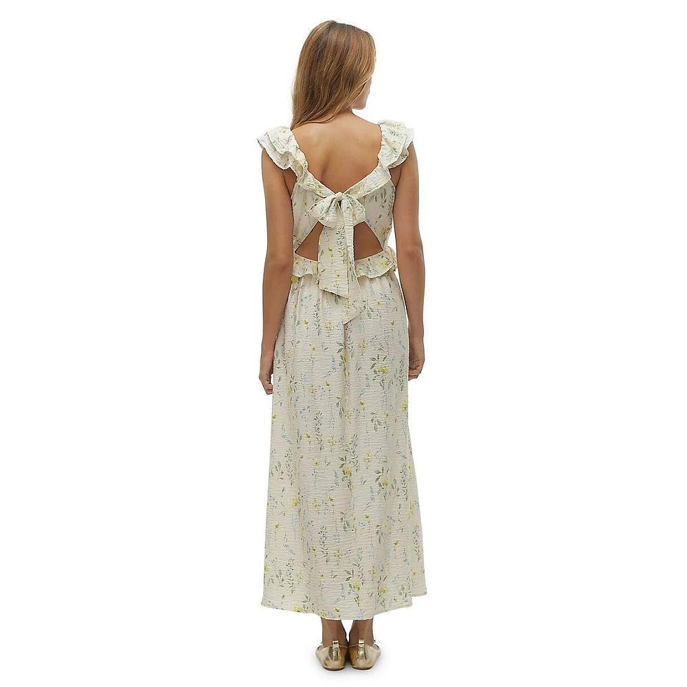 Josie Ruffled Floral Midi Dress