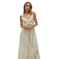 Josie Ruffled Floral Midi Dress
