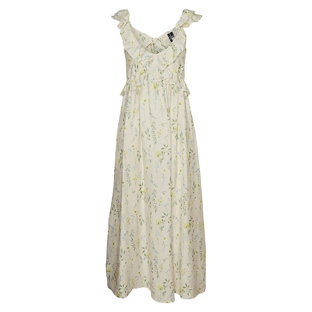 Josie Ruffled Floral Midi Dress