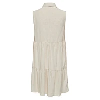 Sleeveless Tiered Shirt Dress