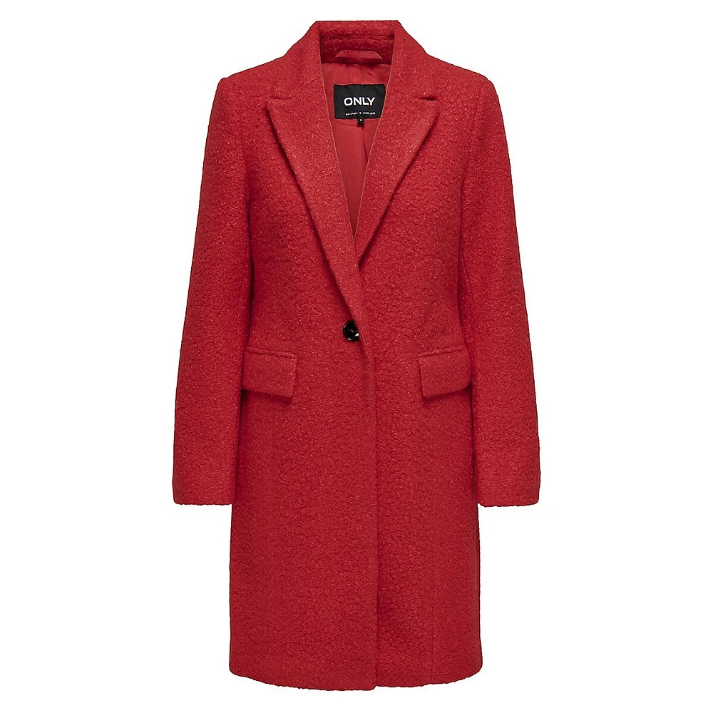 Valeria Bouclé Single-Button Coat