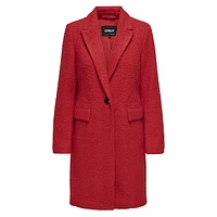 Valeria Bouclé Single-Button Coat