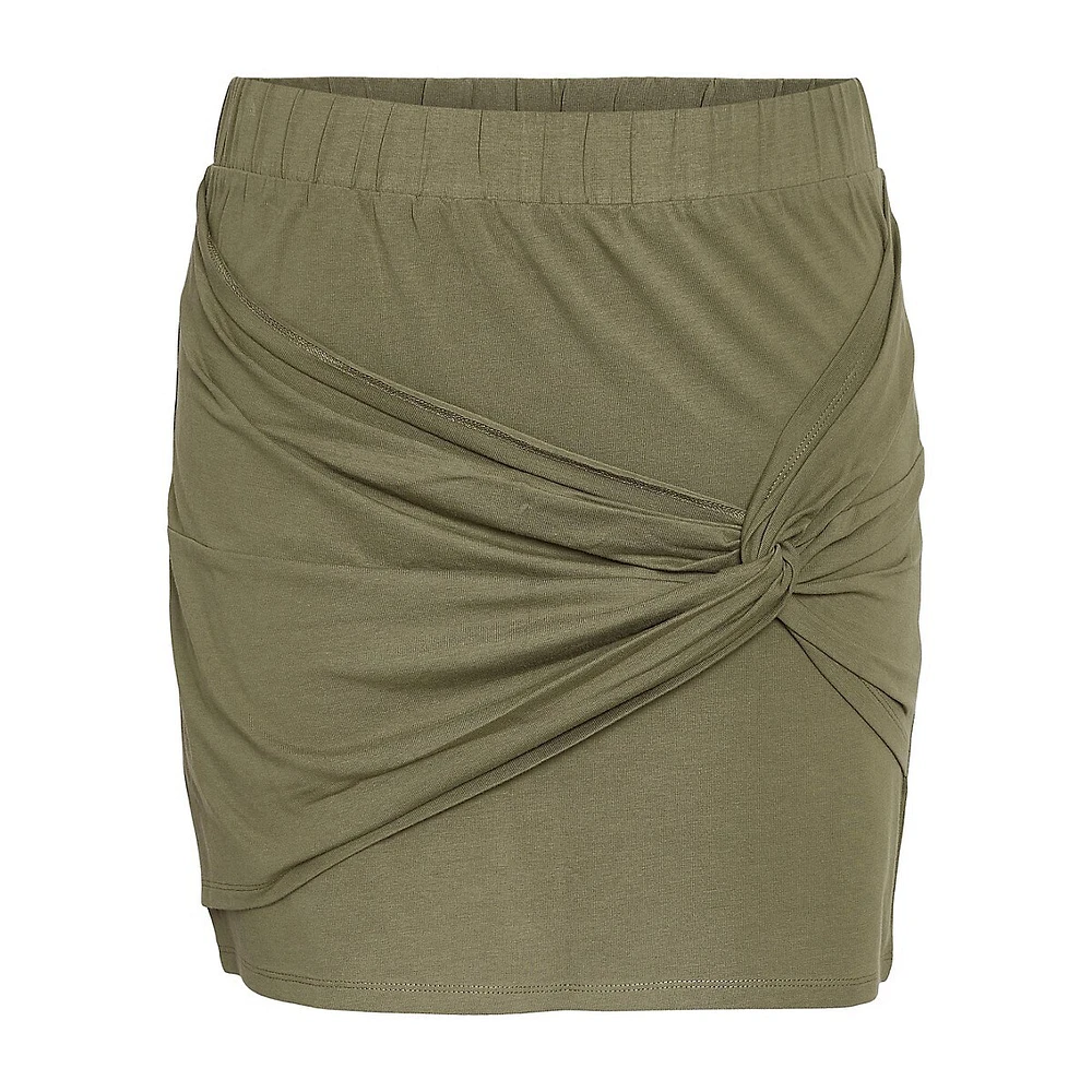 High-Waist Twist-Knot Mini Skirt