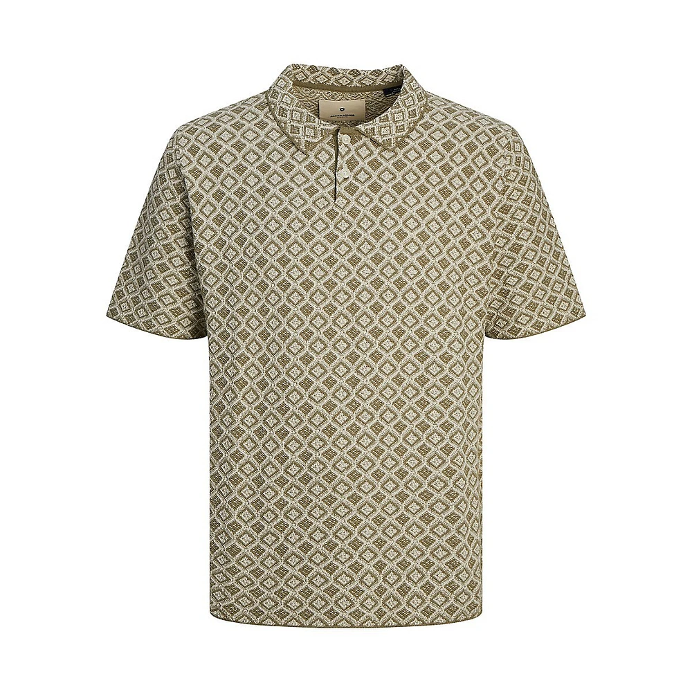 Blumarco Patterned-Knit Polo Shirt