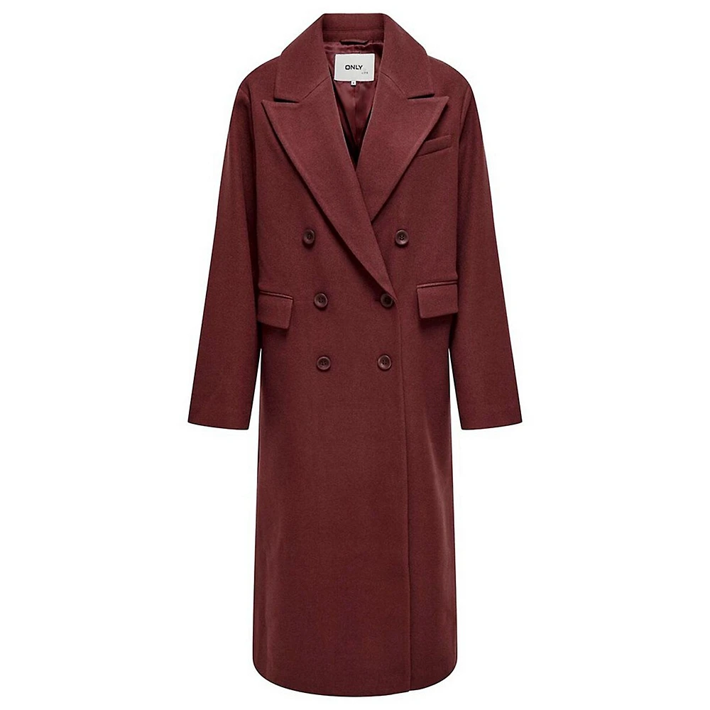 Oversized Double-Breasted Long Coat