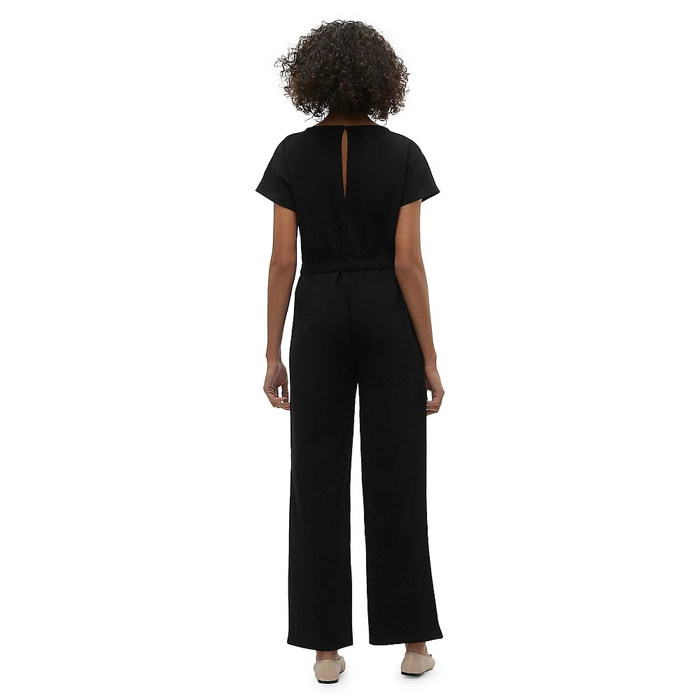 Bat-Sleeve Wide-Leg Jumpsuit