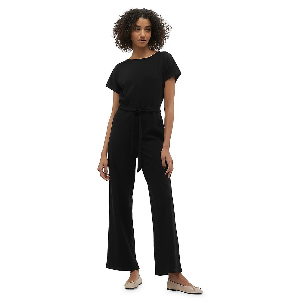 Bat-Sleeve Wide-Leg Jumpsuit