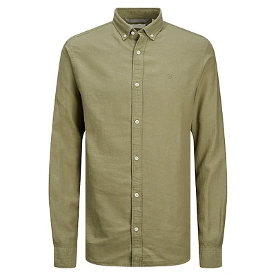 Maze Linen & Cotton Button-Down shirt