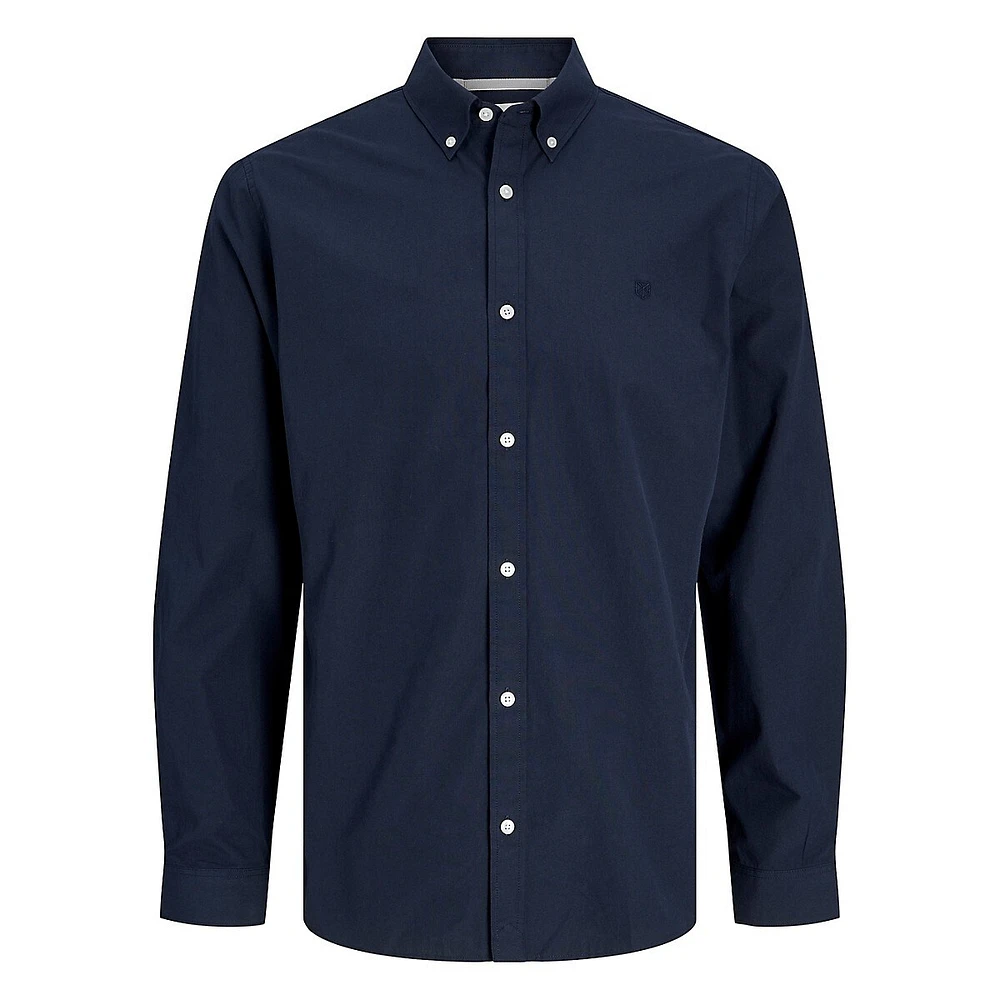 Comfort-Fit Poplin Button-Down Shirt