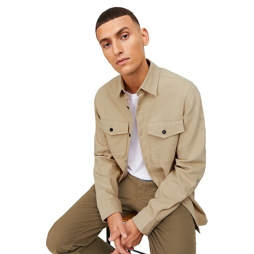 Comfort-Fit Cotton & Linen Overshirt